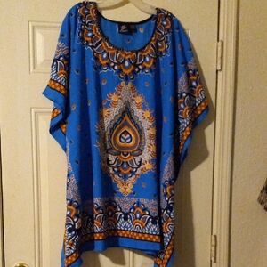 Blue and Orange Women's Top